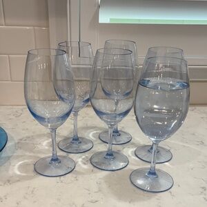 Blue Acrylic Wine Glasses - Set of 6